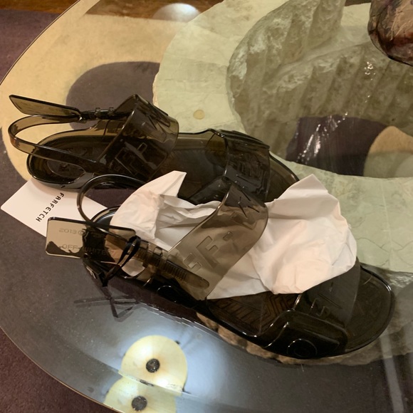 off white jelly shoes